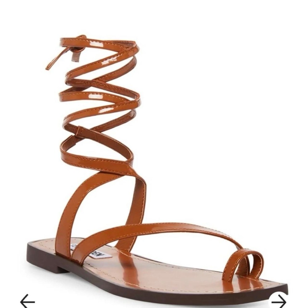 Steve Madden Patent Brown Gladiator Sandals